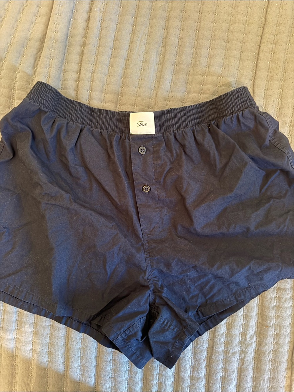 Aritzia Women’s Navy Cotton Button-Front Boxers